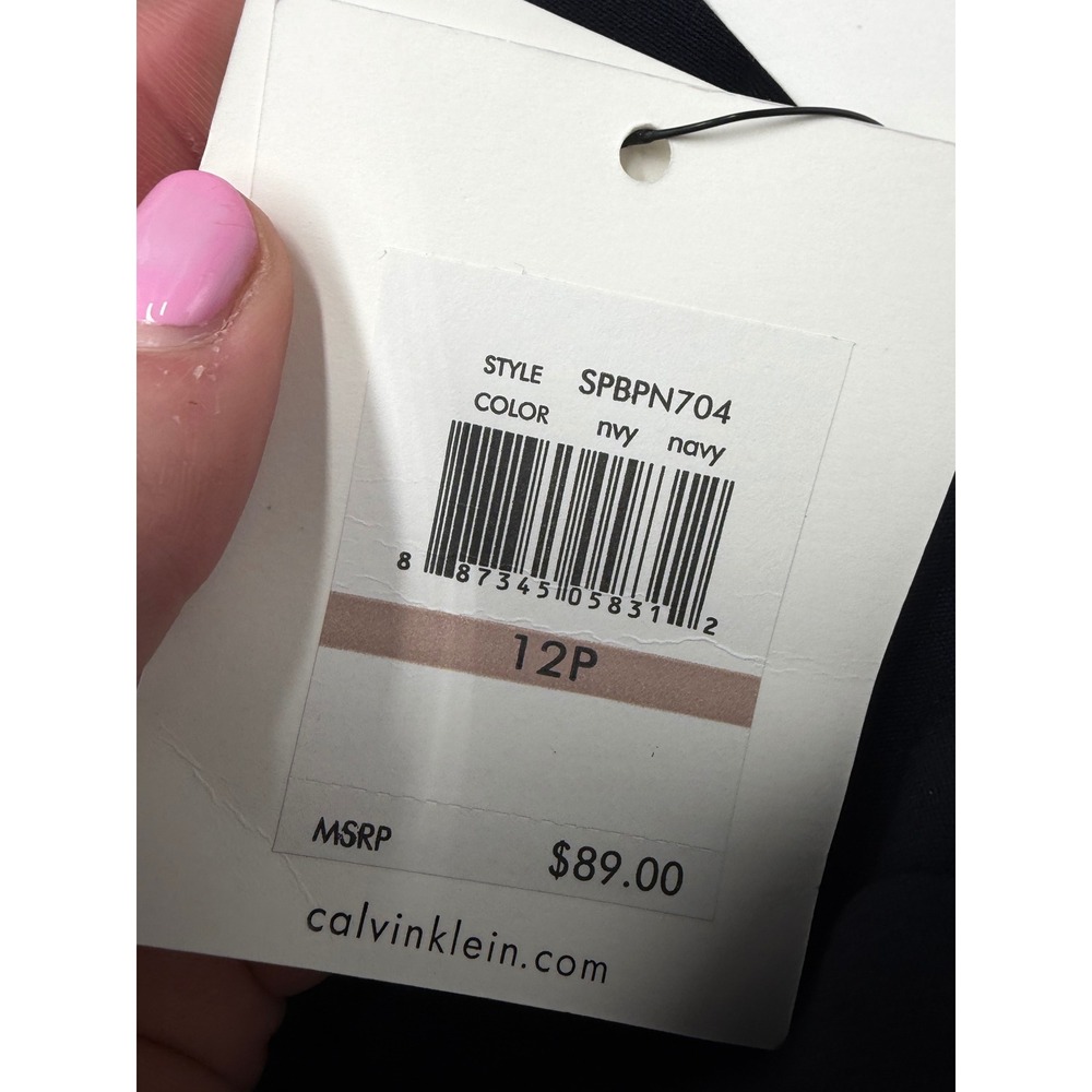 Calvin Klein Navy Black Classic Fit Dress Pants 12P SPBPN704 NWT - Picture 6 of 8